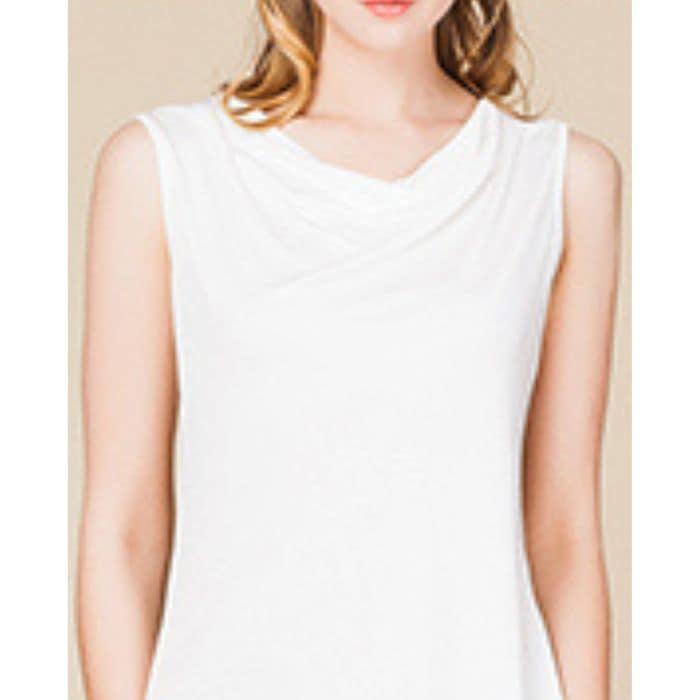 ドレープ タンクトップ シャツ シルク肌着 スポーツ  紫外線カット UVカット 登山 シルク 25% ビスコース 75%  単品 レディース 白 カットソー 吸汗 吸湿 絹 肌に優しい 天然素材 汗取り 速乾 上品 エレガント ノンアイロン 美肌 防臭 ギフト 京都 春夏 涼しい 母の日