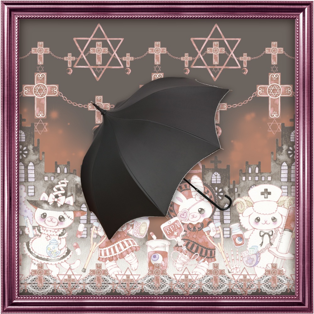 ダークナイトホスピタル パゴダ傘 レディース 晴雨兼用 Uvカット アンブレラ 雨傘 Lumiebre Online Store ルミエーブル