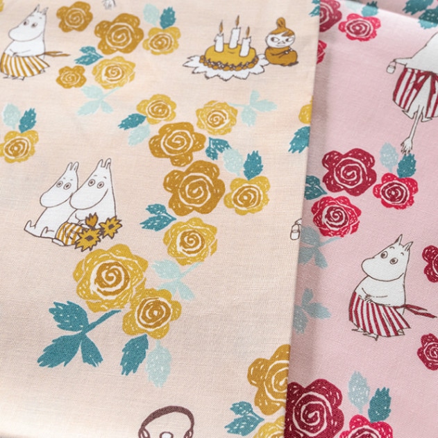 生地 KOKKA MOOMIN コッカ ムーミン「 ローズ 」 シーチング生地 30cm 