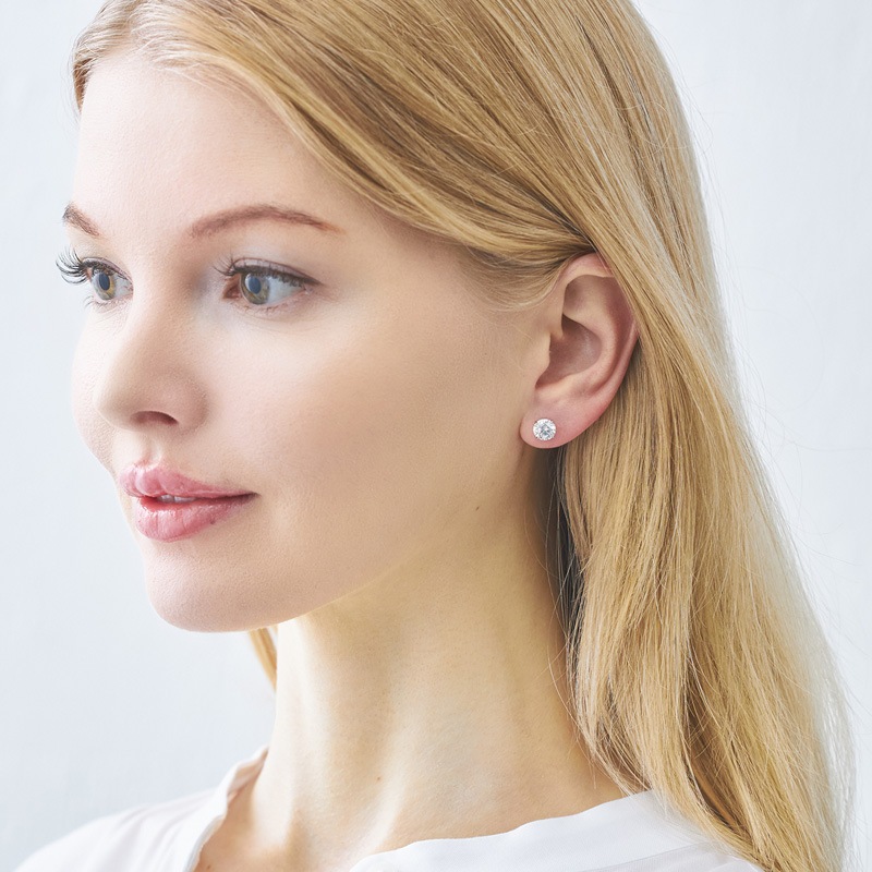 《受注》ラウンドソリティアピアス