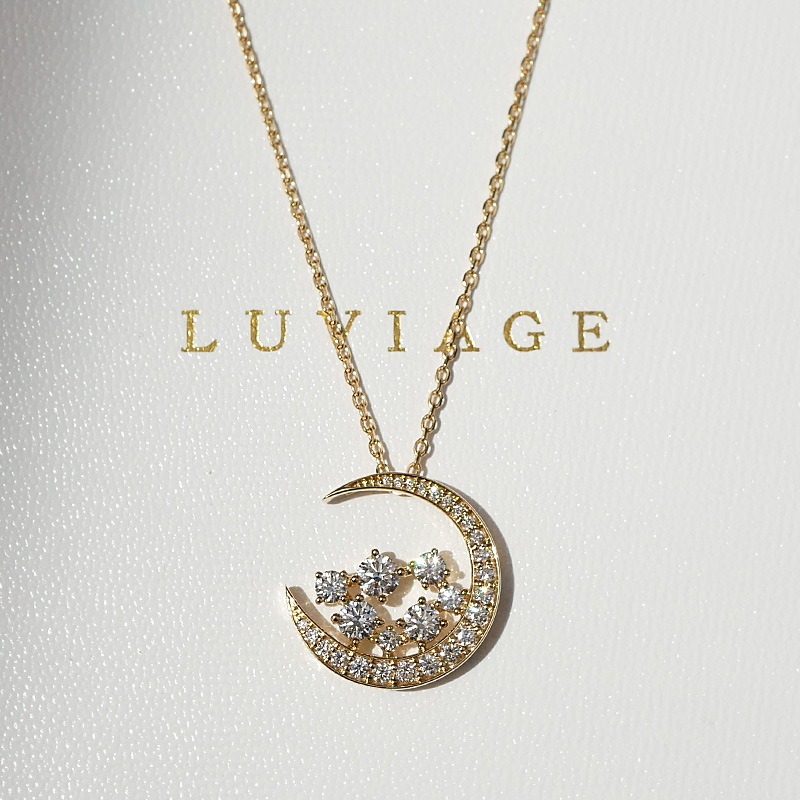 《受注》天然ダイヤ 奇跡のムーンネックレス