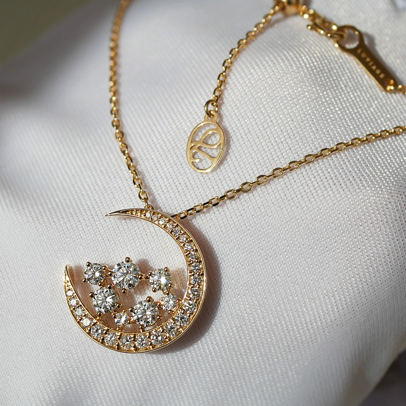 《受注》天然ダイヤ 奇跡のムーンネックレス