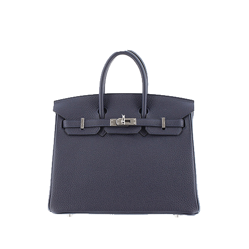 エルメス バーキン25 ブルーニュイ トゴ シルバー金具 中古美品