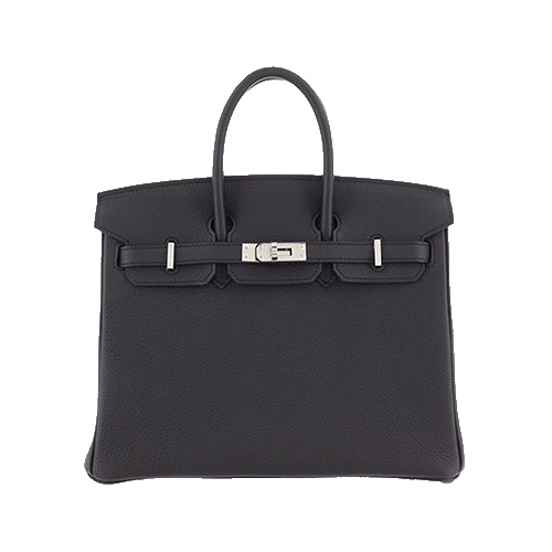 エルメス バーキン25 黒  トゴ シルバー金具 中古美品