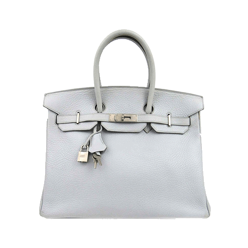エルメス バーキン35 ブルーグラシエ トゴ シルバー金具 新品