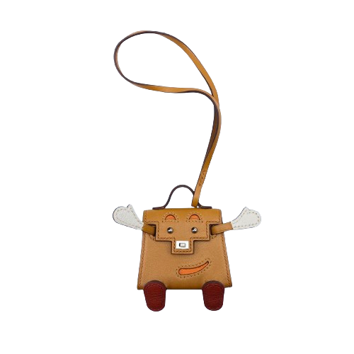 エルメス ビジュードサック ケリードール ナチュラルサブレ/オレンジ/ナタ/ブリック ヴォータデラクト シルバー金具 U刻印