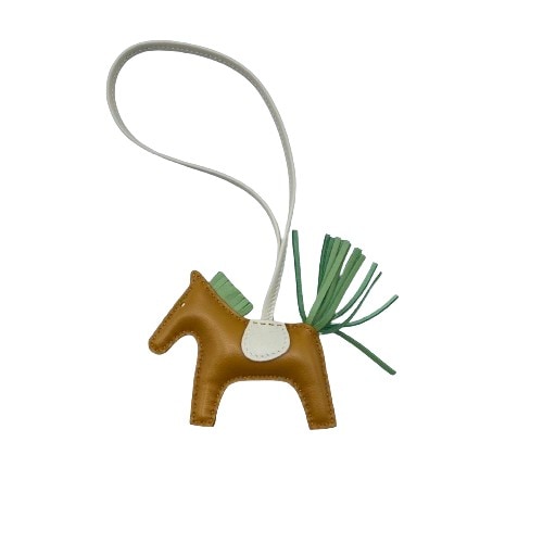 エルメス ロデオ バッグチャームPM セサミ/ヴェールクリケット/クレ U刻印