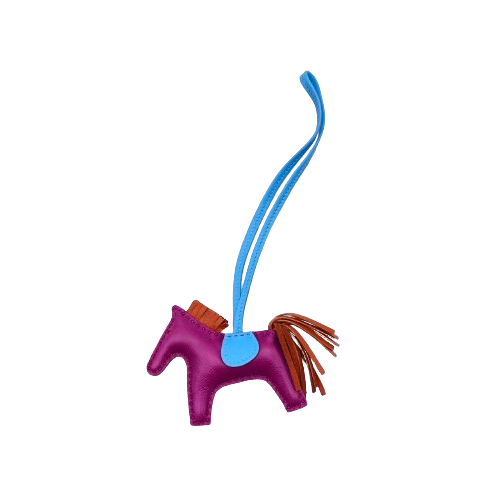 エルメス ロデオ バッグチャーム PM ローズパープル/セレスト/カーネリアン A刻印