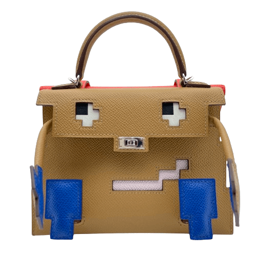 エルメス ケリードール ピクト 15 チャイ/ローズテキサス ヴォーエプソン シルバー金具 W刻印