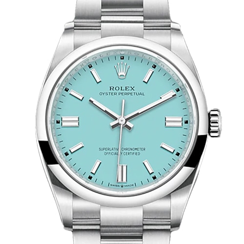 ロレックス オイスターパーペチュアル 126000 オイスターブレスレット ターコイズブルー