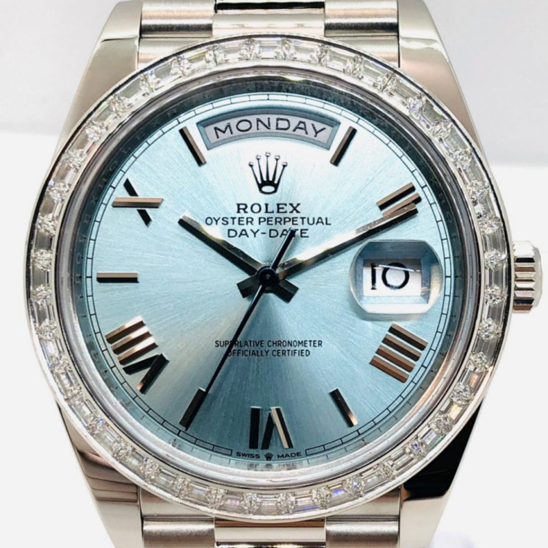 ロレックス デイデイト40 228396TBR アイスブルー ダイヤモンド プラチナ
