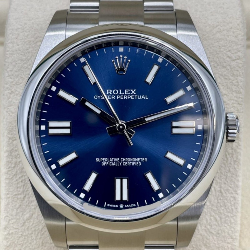 ロレックス オイスターパーペチュアル 124300 オイスターブレスレット ブライトブルー 41mm