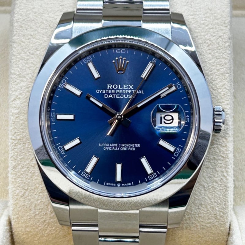 ロレックス デイトジャスト41 126300 ブライトブルー オイスターブレスレット