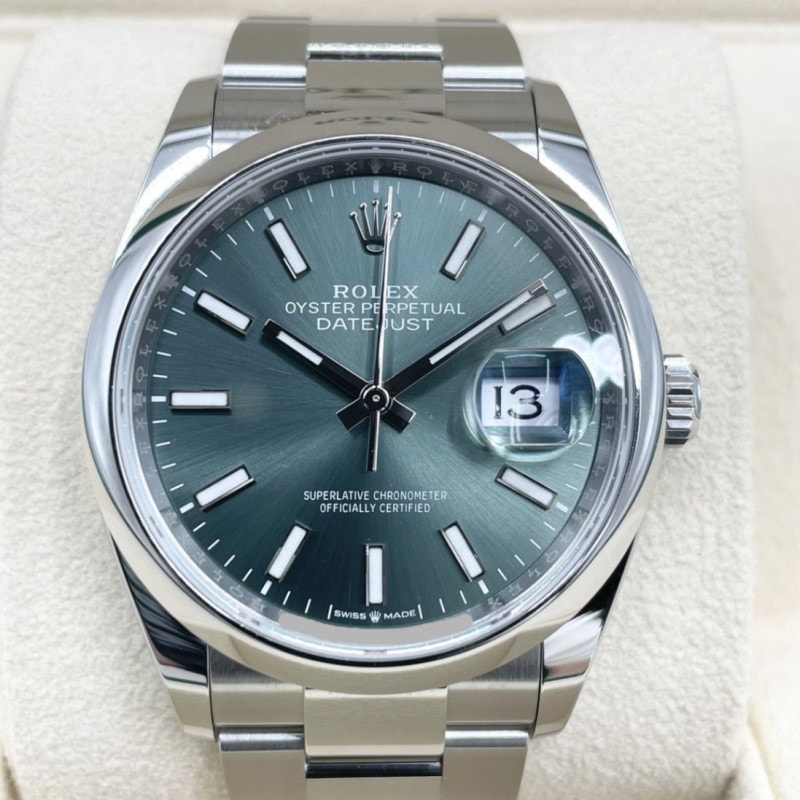 ロレックス デイトジャスト 126200  ミントグリーン オイスターブレス 36mm