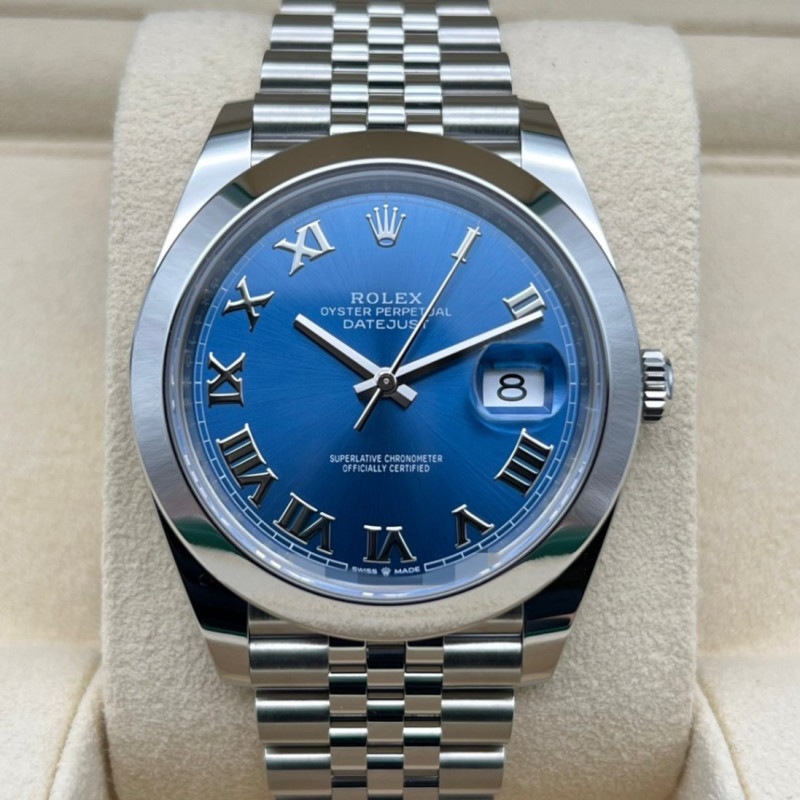 【2024年5月ギャラ！】ロレックス デイトジャスト 126300 アズーロブルー ローマン ジュビリーブレス 41ｍｍ