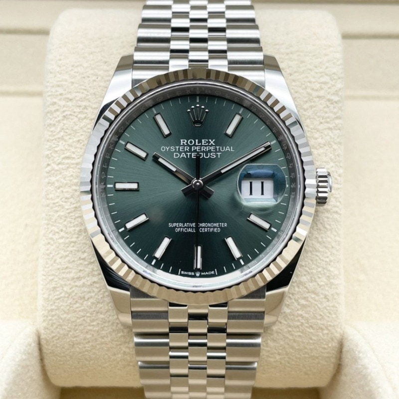 ロレックス デイトジャスト 126234 ミントグリーン ジュビリーブレス 36mm