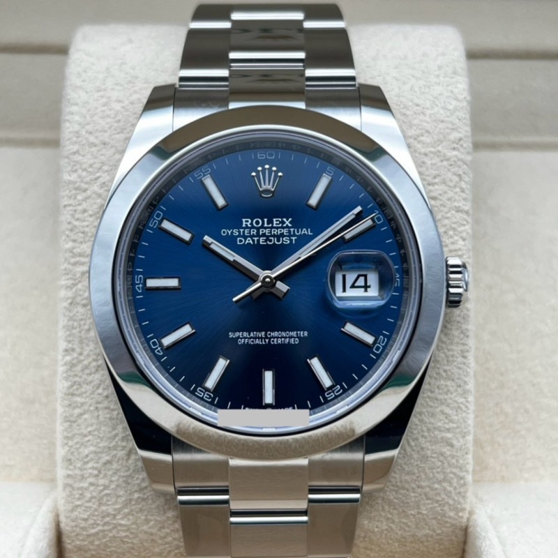 ロレックス デイトジャスト41 126300 オイスターブレスレット ブルー 41mm