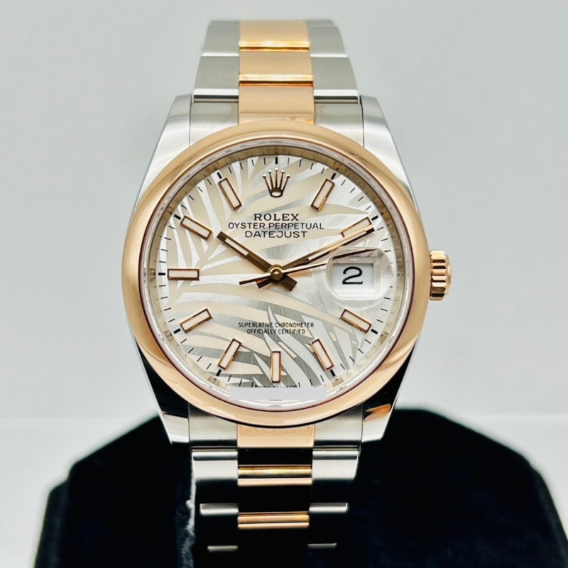 ロレックス デイトジャスト 126201 シルバー パームモチーフ オイスターブレスレット36mm