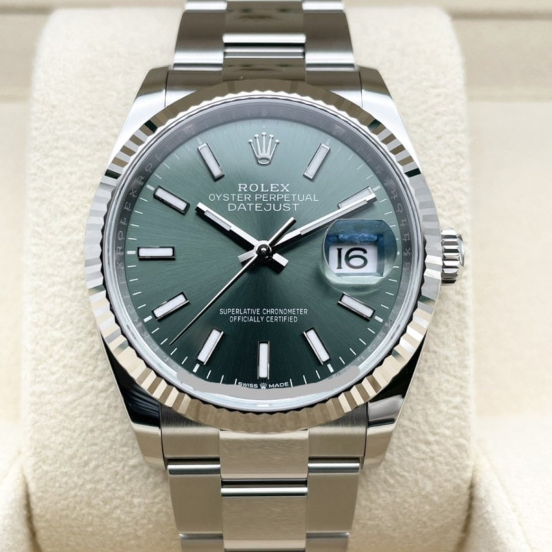 【24年6月ギャラ！】ロレックス デイトジャスト 126234 ミントグリーン オイスターブレス 36mm