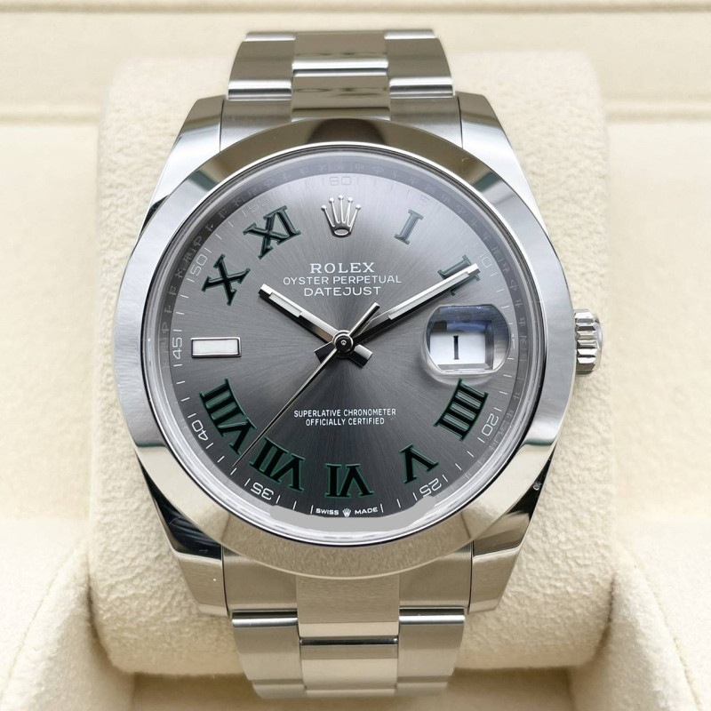ロレックス デイトジャスト 126300 スレートローマ 41mm オイスターブレス