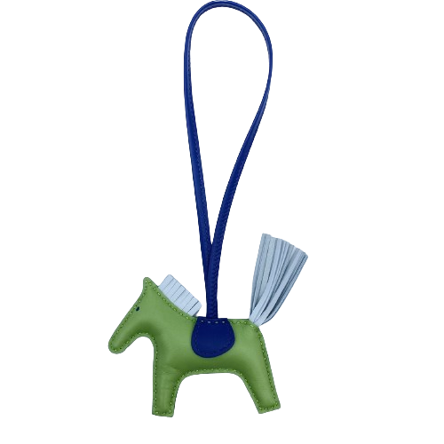 エルメス ロデオ バッグチャーム PM ヴェールクリケット/ブルーブリュム/ブルードマルト アニョーミロ