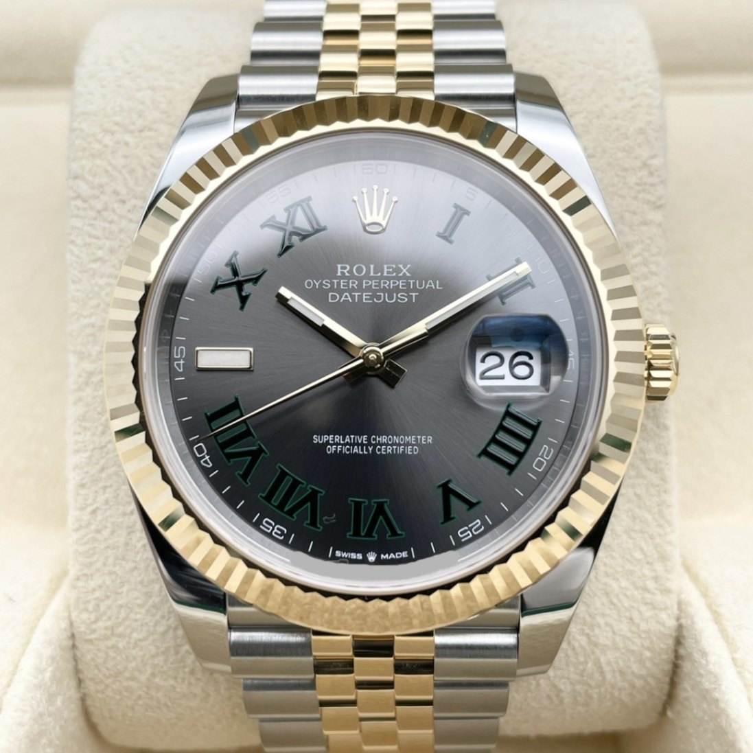 ▲美品 ROLEX デイトジャスト ジュビリーブレス 2コマ K18/SS ROLEX ロレックス デイトジャスト 126333 ホワイト ジュビリーブレス