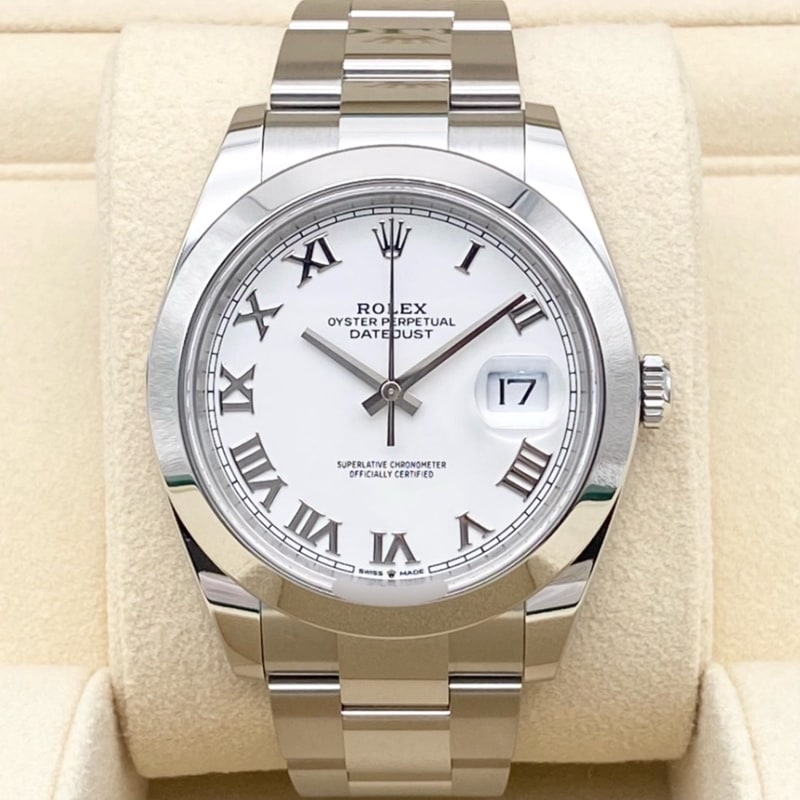 ロレックス デイトジャスト 126300 ホワイトローマン オイスターブレス 41mm