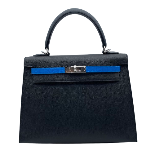エルメス ケリー 25 トリコロール エプソン シルバー金具 W刻印