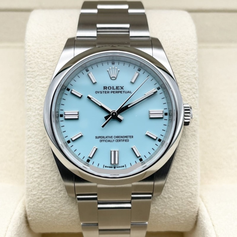 ロレックス オイスターパーペチュアル 126000 オイスターブレスレット ターコイズブルー 36mm