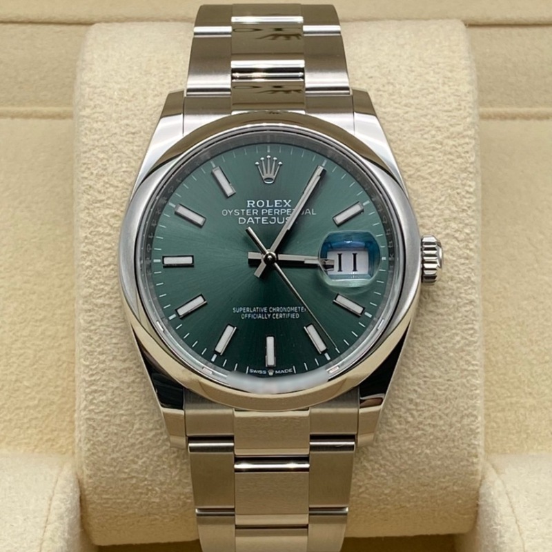 ロレックス デイトジャスト 126200  ミントグリーン オイスターブレス 36mm