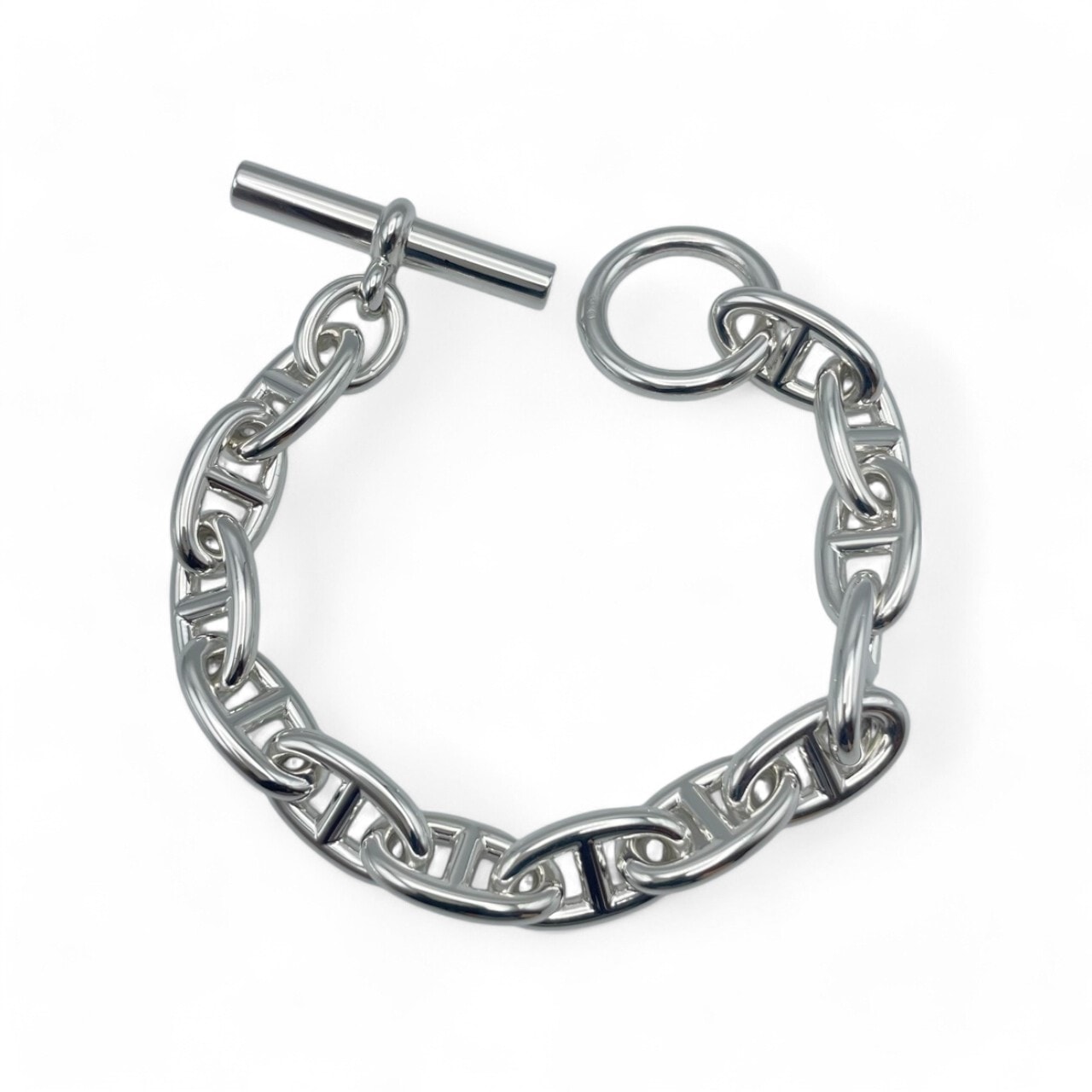 レア美品エルメスシャルニエール金属製×エナメルシルバーレディース