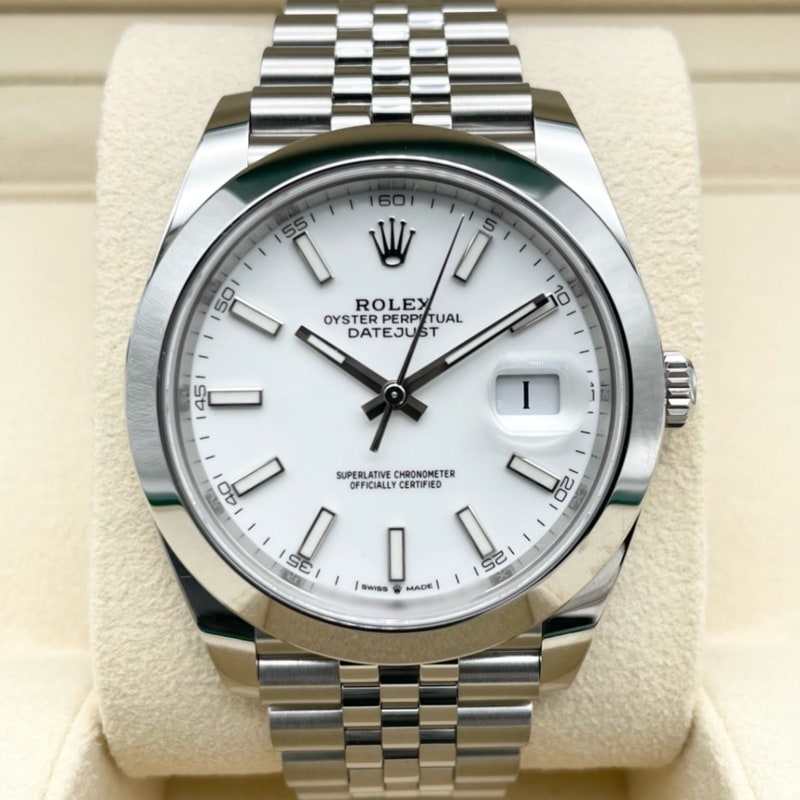 ロレックス デイトジャスト 126300 ホワイト  ステンレススチール 41mm