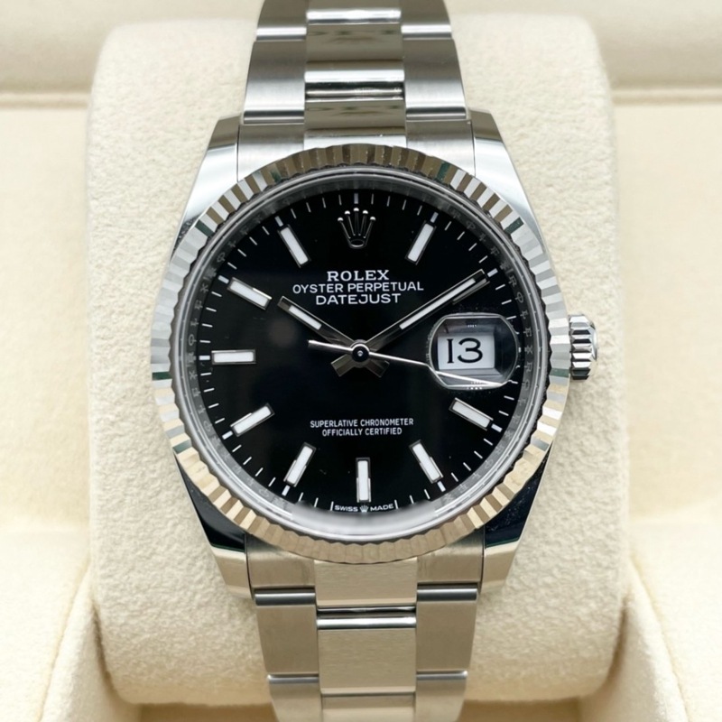 ロレックス デイトジャスト 126234 ブラック オイスターブレス 36mm