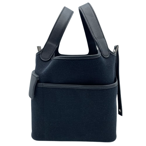 エルメス ピコタンロックカーゴ PM ノワール トワルゴエラン/スイフト シルバー金具 U刻印