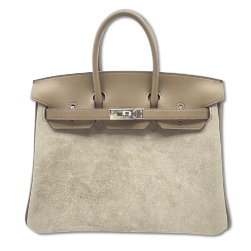 エルメス バーキン 25 エトゥープ スイフト/グリズリー シルバー金具 W