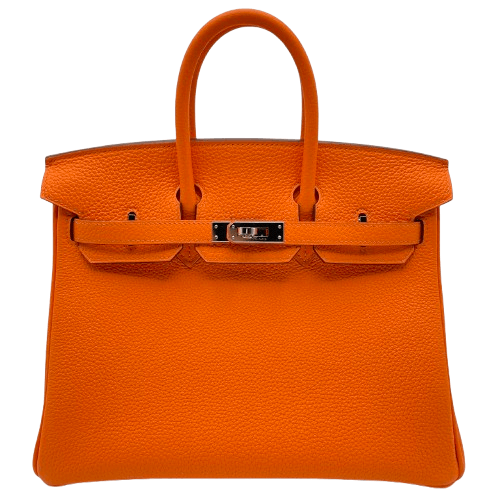 ゆあ♪HERMES オレンジボックス　美品　バーキン25 ミニボリード用 エルメス バーキン25 オレンジミニアン トゴ シルバー金具 B刻印