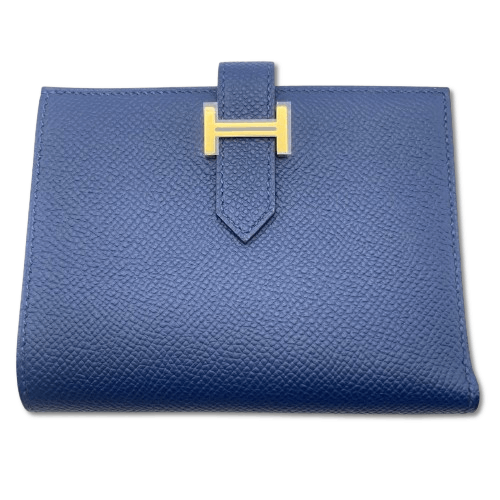 エルメス べアンコンパクト ブルーネイビー ゴールド金具 B刻印