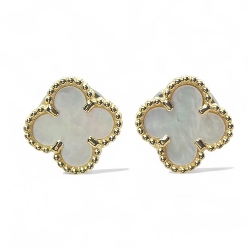 ヴァンクリーフ＆アーペル ヴィンテージ アルハンブラ ピアス VCARA44800 マザーオブパール イエローゴールド