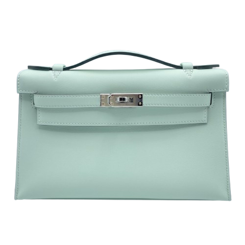 エルメス ポシェットケリー 22 ペパーミント スイフト シルバー金具 K