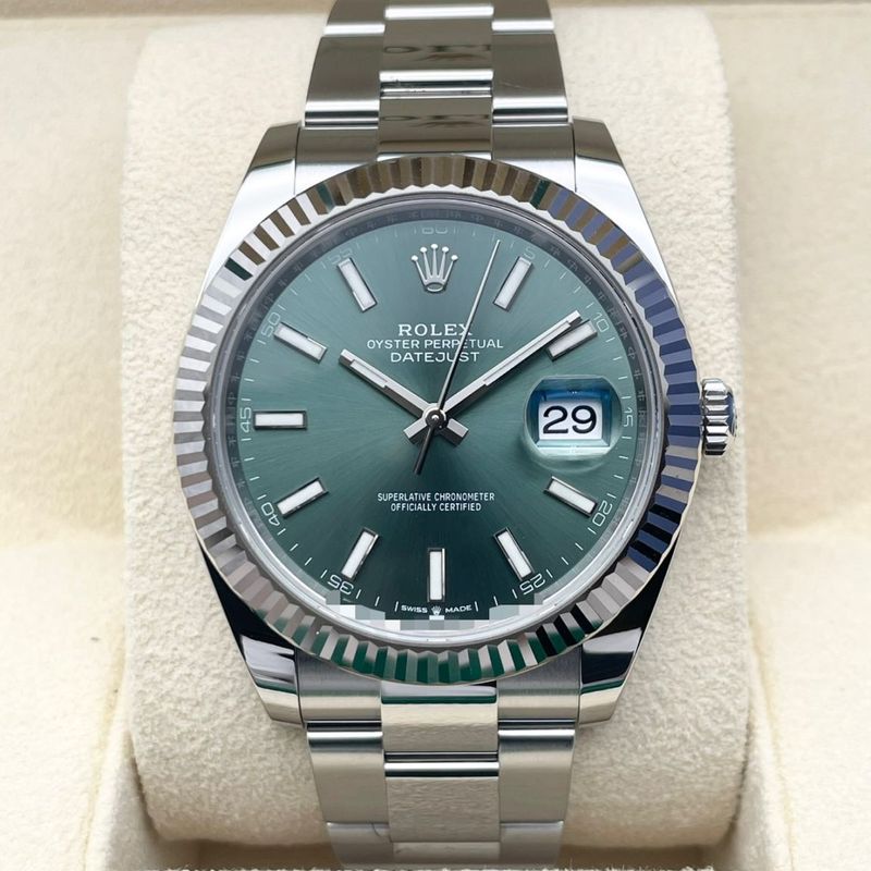 ロレックス デイトジャスト 126334 ミントグリーン オイスターブレス 41mm