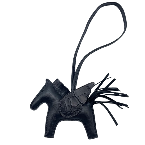【新品未使用】HERMES ペガサス PM ノワール 黒 ソーブラック エルメス ペガサスチャーム PM ソーブラック W刻印 - ブランド品