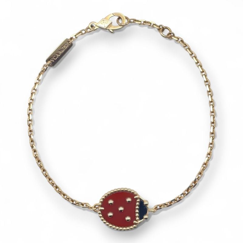 ヴァンクリーフ＆アーペル ラッキー スプリング ブレスレット クローズドウィング レディバグ VCARP7R000 ローズゴールド/オニキス/カーネリアン