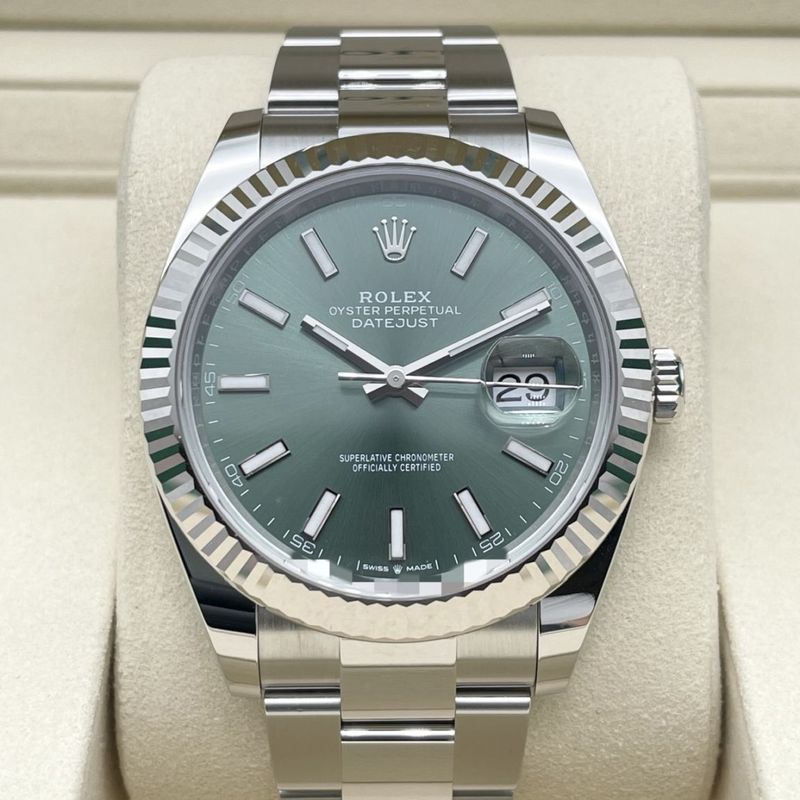 ロレックス デイトジャスト 126334 ミントグリーン オイスターブレス 41mm