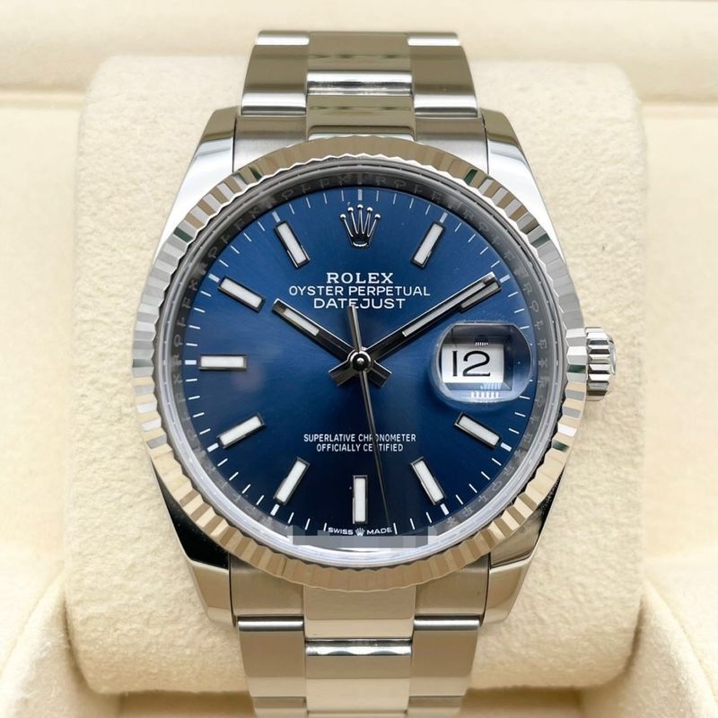 ロレックス デイトジャスト 126234 ブライトブルー オイスターブレス 36mm