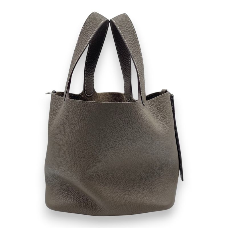 エルメス ピコタンロック MM エトゥープ トリヨンクレマンス シルバー金具 U刻印