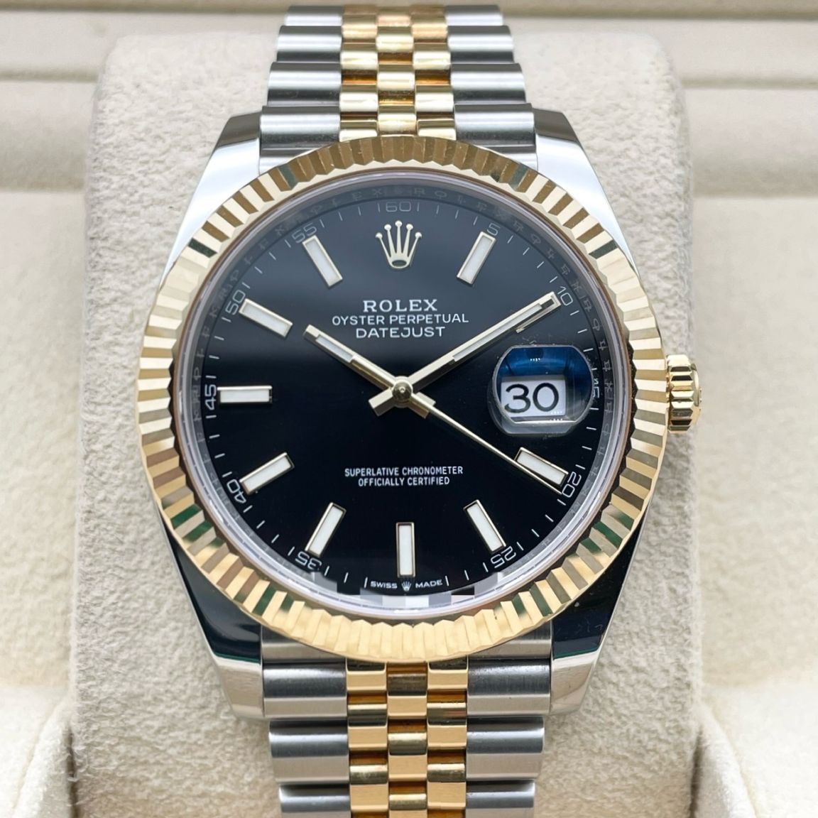 ▲美品 ROLEX デイトジャスト ジュビリーブレス 2コマ K18/SS 69178 ホワイト/センターローマ/ジュビリーブレス S番 ROLEX