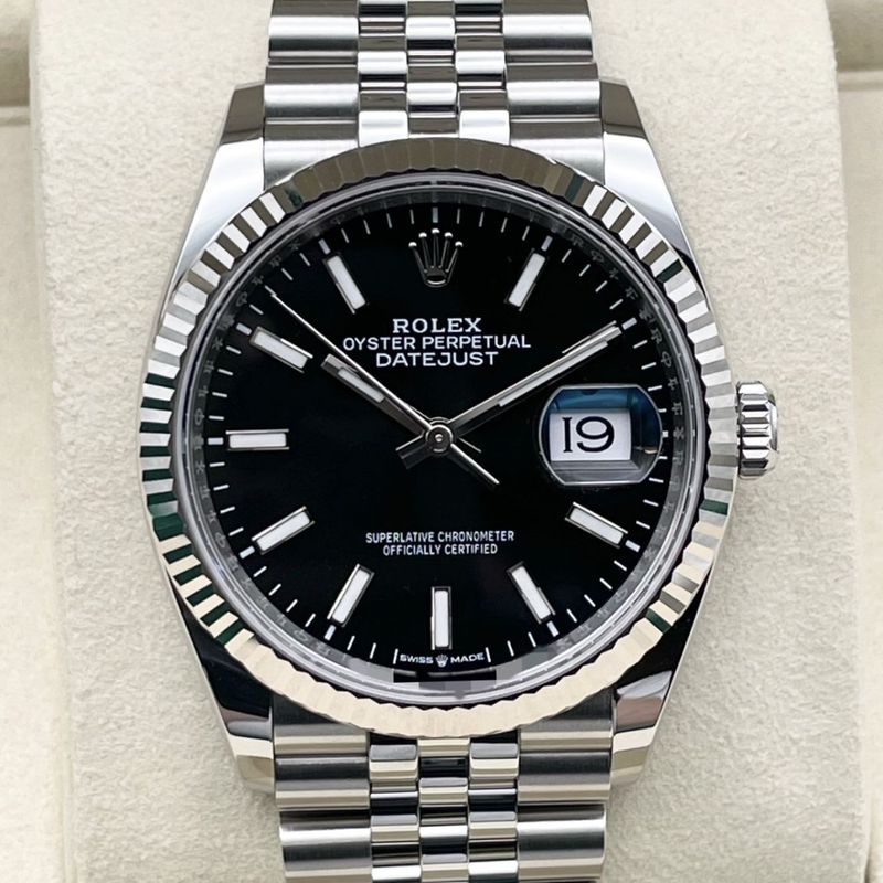 ロレックス デイトジャスト 126234 ブライトブラック ジュビリーブレス 36mm