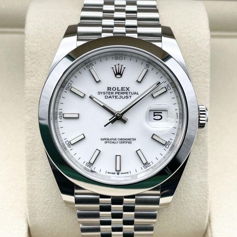 【25年10月ギャラ！】ロレックス デイトジャスト 126300 ホワイト ジュビリーブレスレット 41mm