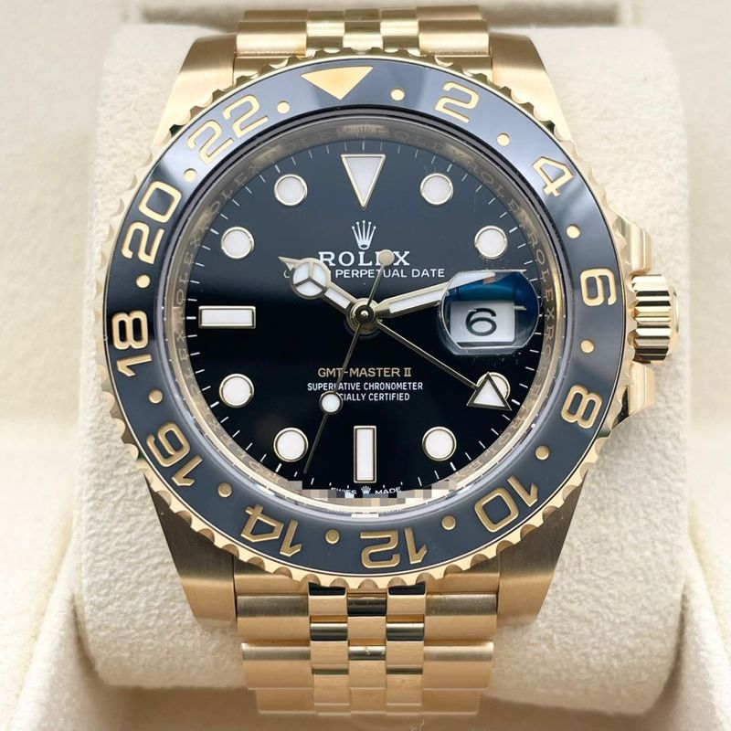 ロレックス GMTマスターII 126718GRNR イエローゴールド ジュビリーブレスレット ブラック 40mm