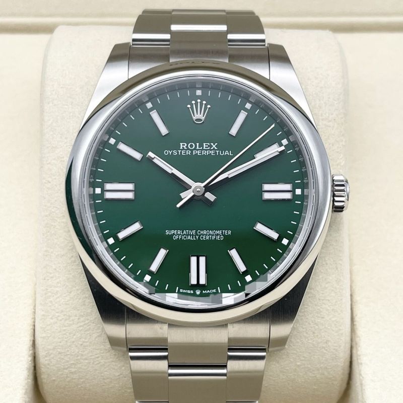 ロレックス オイスターパーペチュアル 124300 グリーン オイスターブレスレット 41mm